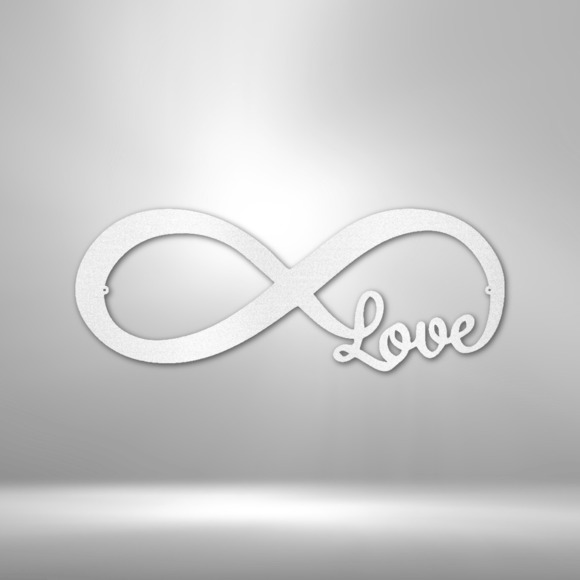 Infinite Love Steel Sign Laser Cut Powder Coated Home & Office Metal Wall Decor
